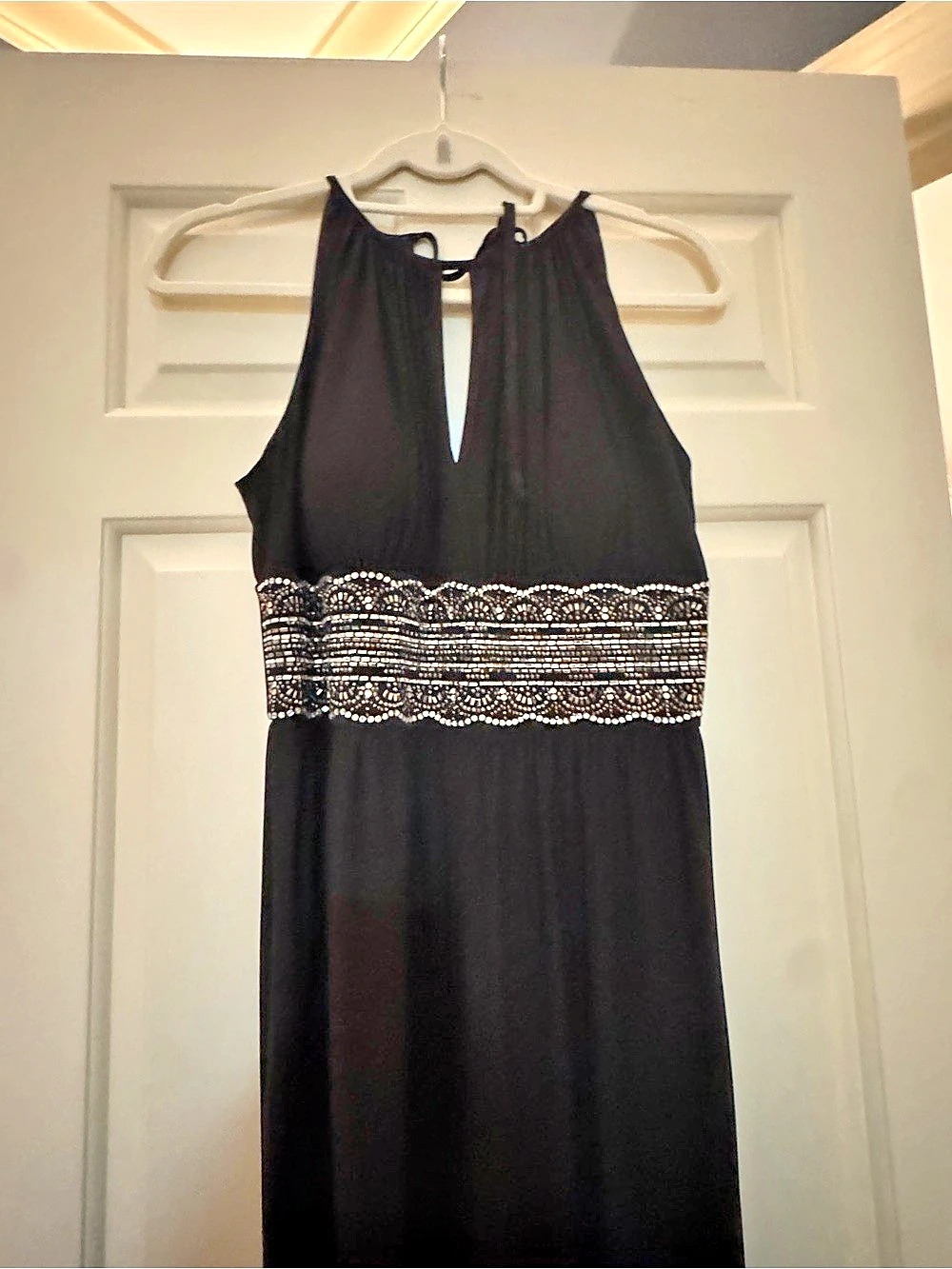 R&M Richards Rhinestone Detail Cutaway Jumpsuit Black Size 6